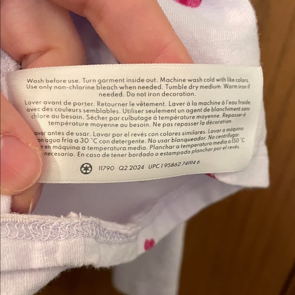 Carter's UGC Girls Sz Large Purple Cherry Print Long Sleeve Tee Red Green Poplin - Picture 10 of 12